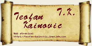 Teofan Kainović vizit kartica